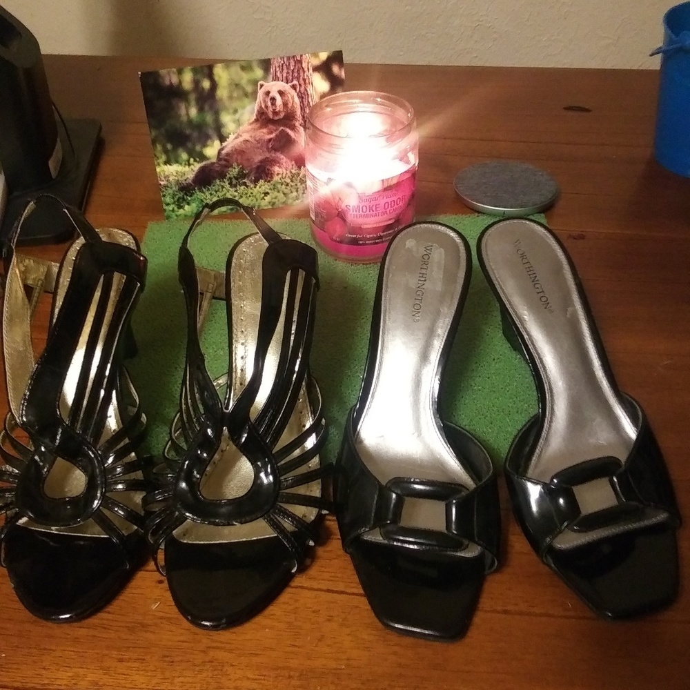 2 pair of Black heels